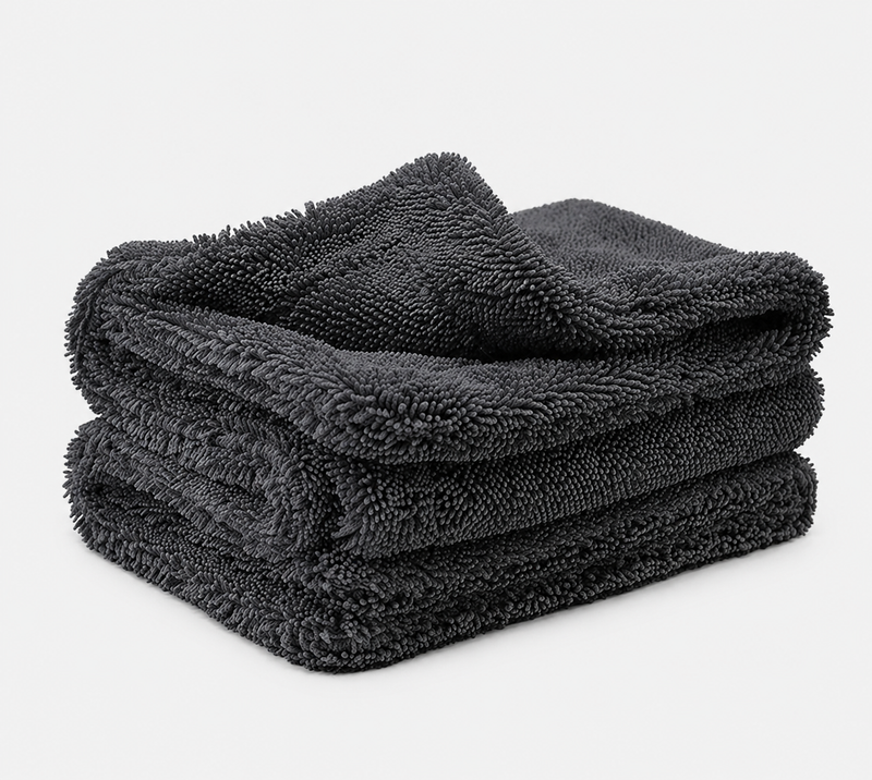 1200GSM microfibre car drying towel 90x60cm grey