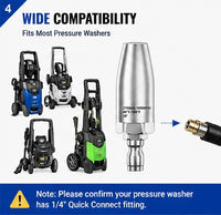 Pressure washer turbo nozzle close-up