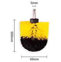 Drill brush cleaning car wheel and rim