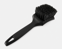 Black tyre scrubbing brush for car detailing with stiff bristles