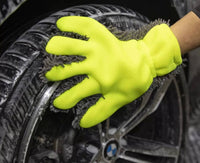 Finger wash mitt for car detailing close-up