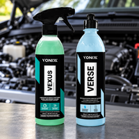 Vonixx Vexus and Verse engine bay cleaning kit in front of an open engine bay