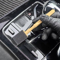Interior detail brush cleaning car centre console buttons