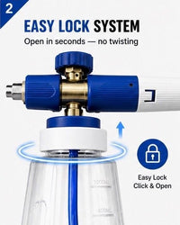 Easy Lock snow foam cannon bottle detail