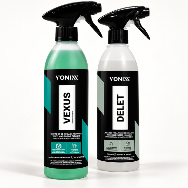 Vonixx Wheel & Tyre Clean Duo: Vexus wheel cleaner and Delet tyre cleaner 500ml
